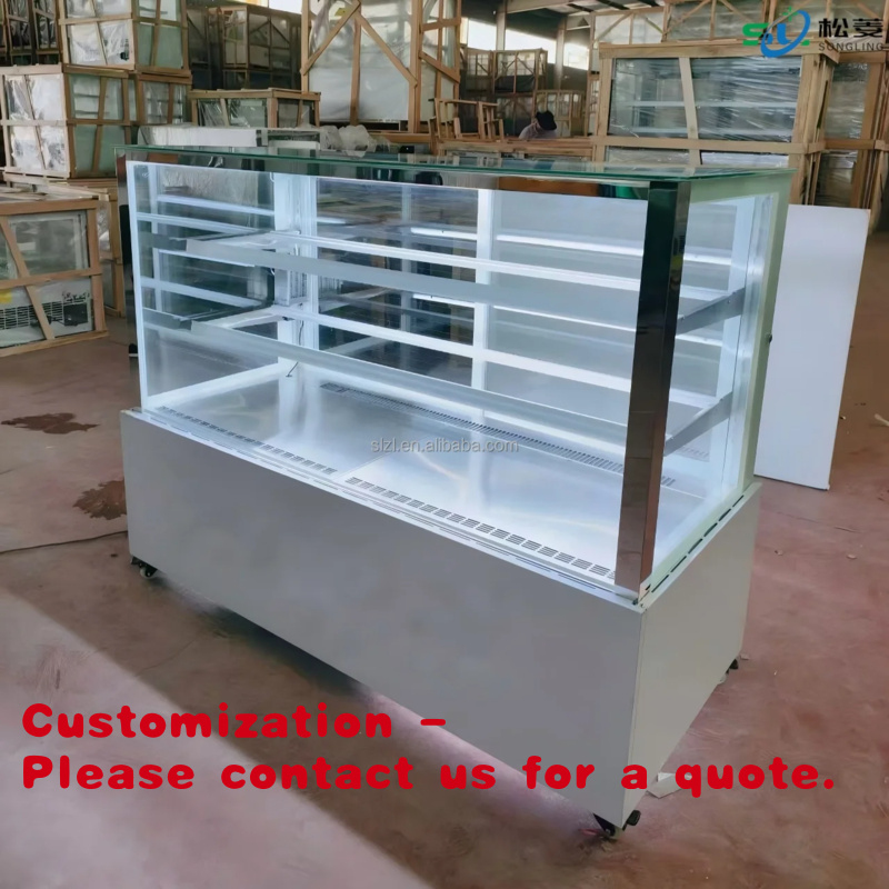 Glass Cabinet Display - 맞춤형 모던 사각형 유리 케이크 진열