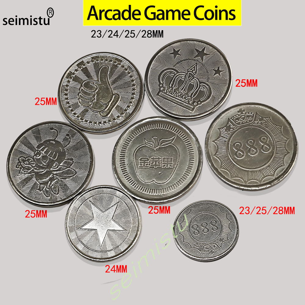 Arcade Game Vending Machine - 100개 스테인레스 스틸 23/24/25mm 토큰 크라운