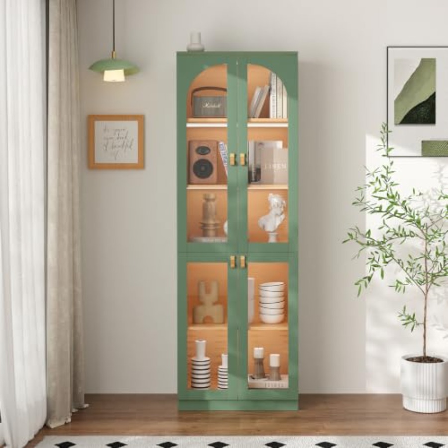 강화유리 도어가 있는 거실 사무실 장식장, 높이 71인 - Glass Cabinet Display 리뷰 및 가격