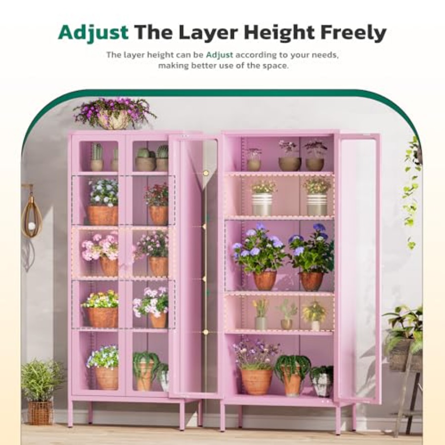 5단 유리 진열장 (가정 사무실, 거실, 식료품 저장실 - Glass Cabinet Display 리뷰 및 가격
