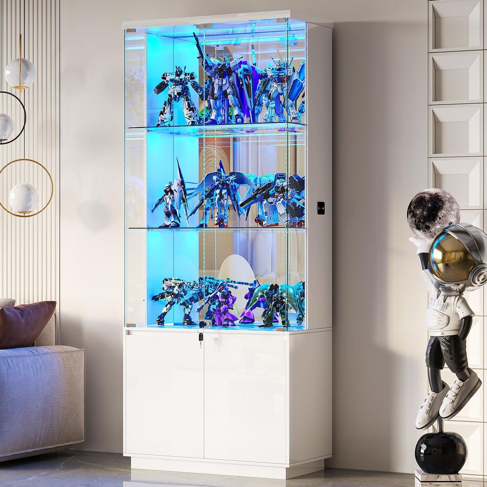 71인치 높이의 유리 도어 디스플레이 캐비닛, 수집품을 - Glass Cabinet Display 리뷰 및 가격